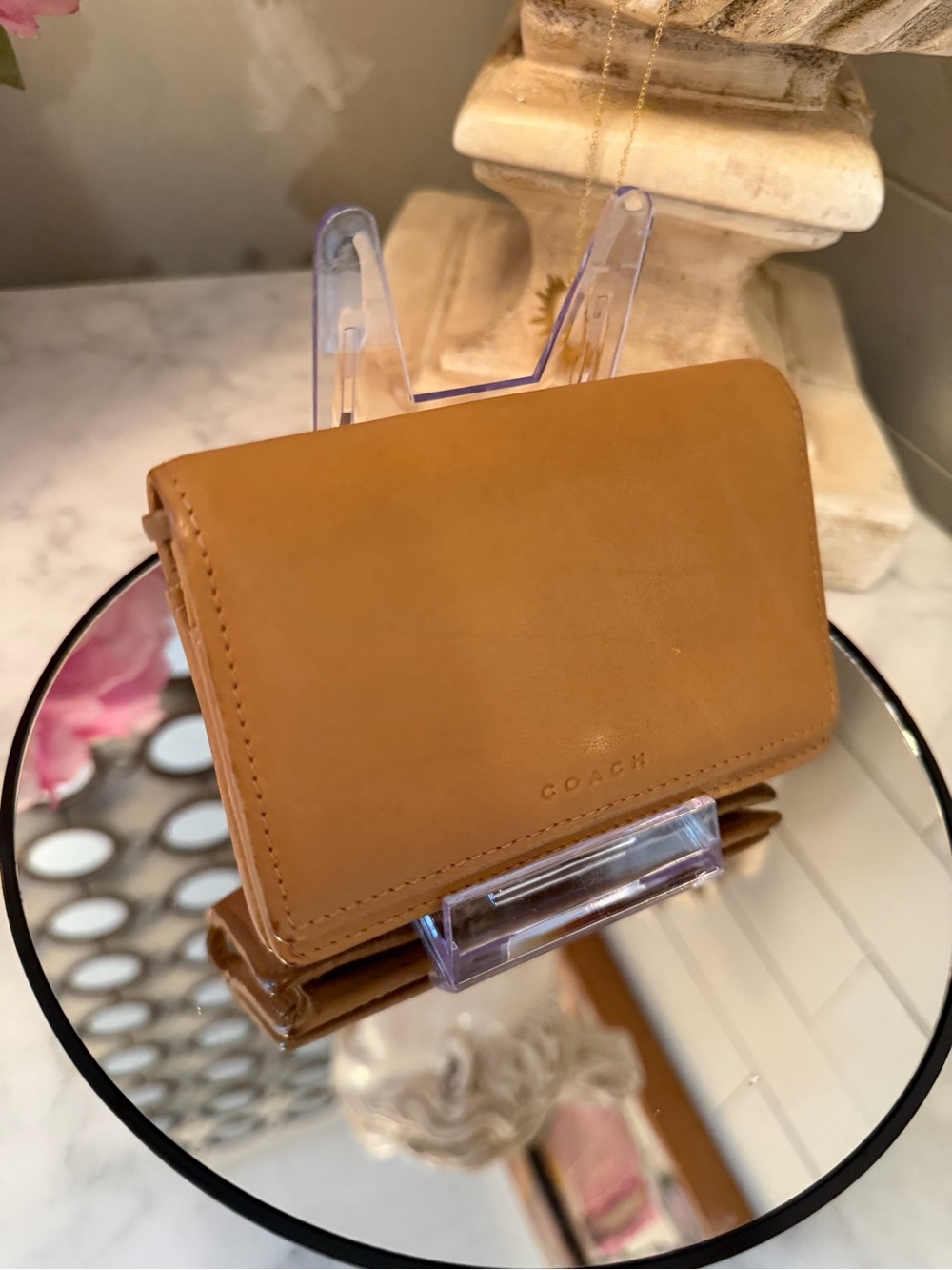 Coach brown leather compact cardholder wallet 2012